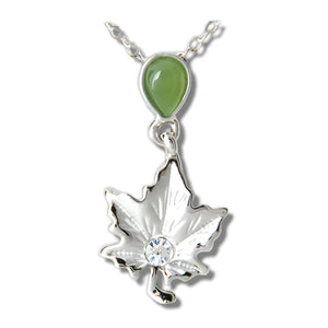 Collier Jade Maple Leaf Frost