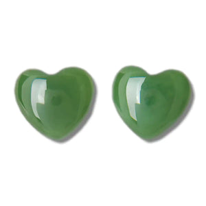 Jade Plain Heart-8mm Earrings
