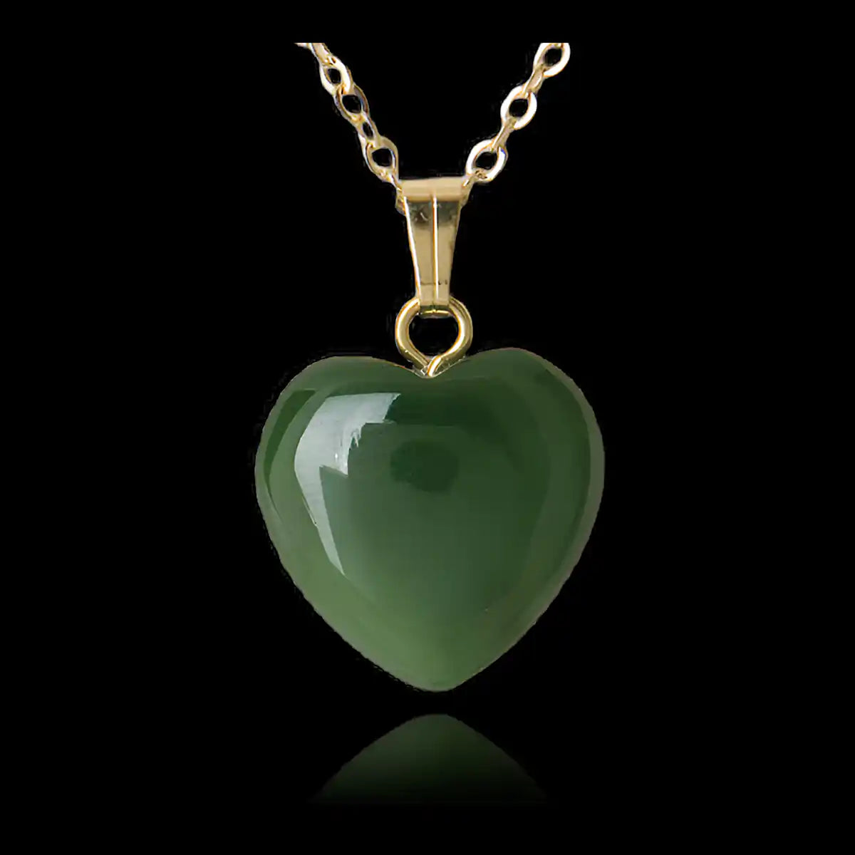 Jade plain heart-small necklace