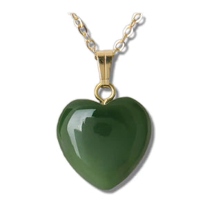 Collar Jade Corazón Liso-Pequeño