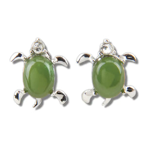 Jade Tiny Turtle Earrings