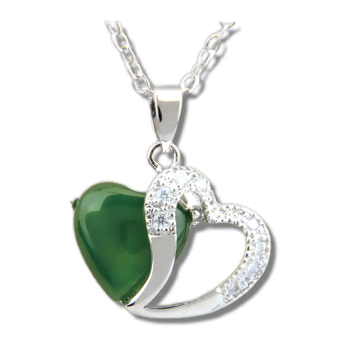 Jade two hearts necklace