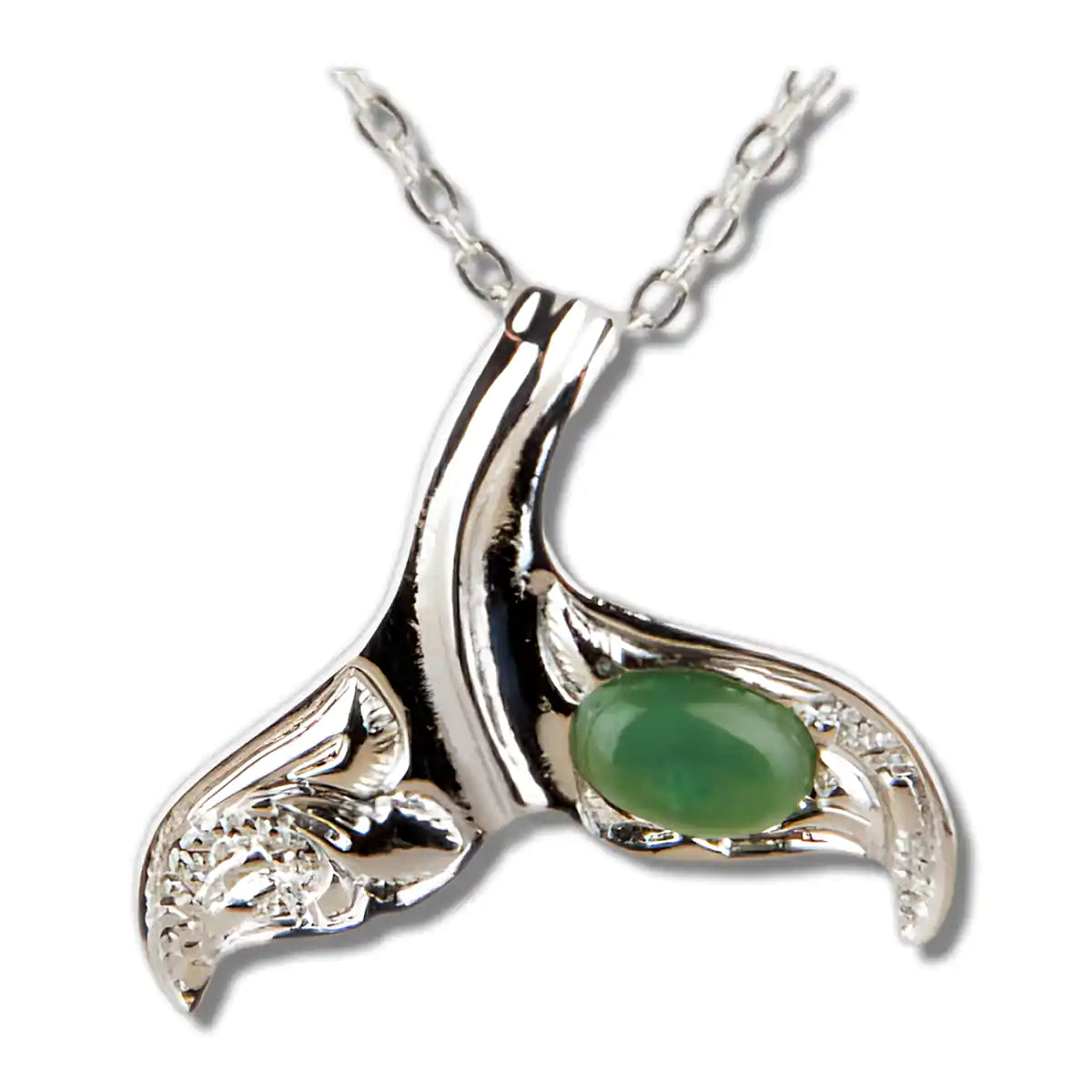 Jade whale tail-sculpted necklace