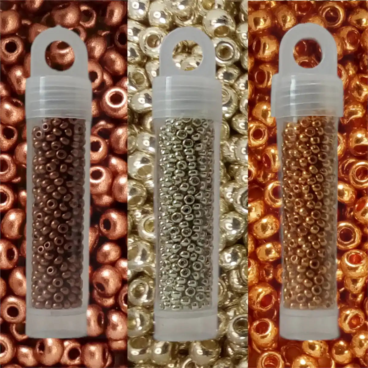 Glass seed beads metallic 3 pack 18 grams size 10
