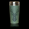 Native design deer 16oz stainless steel travel mug